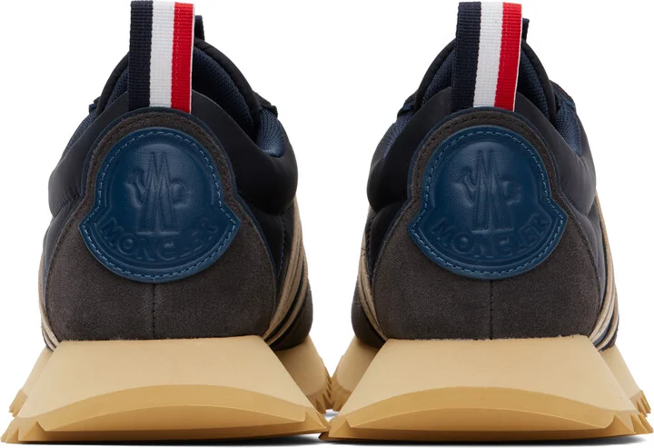 Moncler Navy Pacey Suede Sneakers - Image 2