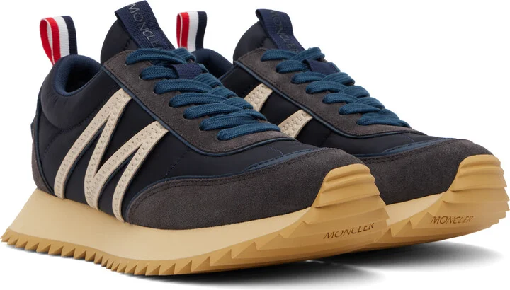 Moncler Navy Pacey Suede Sneakers - Image 4