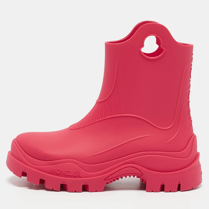 Moncler Pink Rubber Misty Rain Boots Size 35