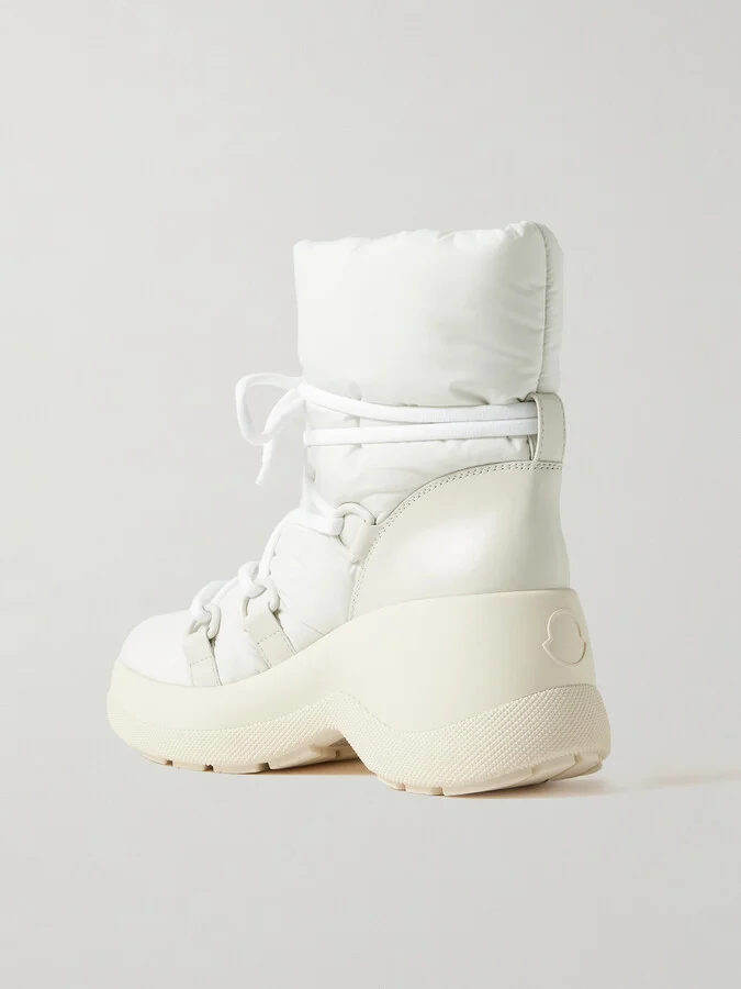 Moncler - Resile Rubber And Leather-trimmed Shell Ankle Boots - White - Image 3