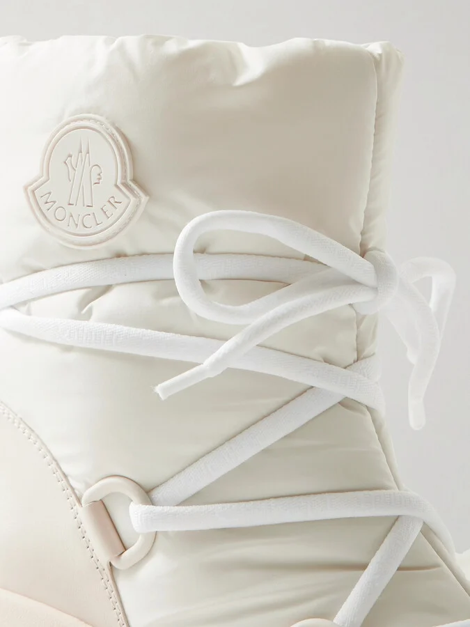 Moncler - Resile Rubber And Leather-trimmed Shell Ankle Boots - White - Image 4