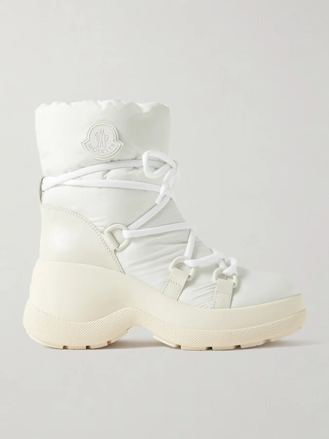 Moncler - Resile Rubber And Leather-trimmed Shell Ankle Boots - White