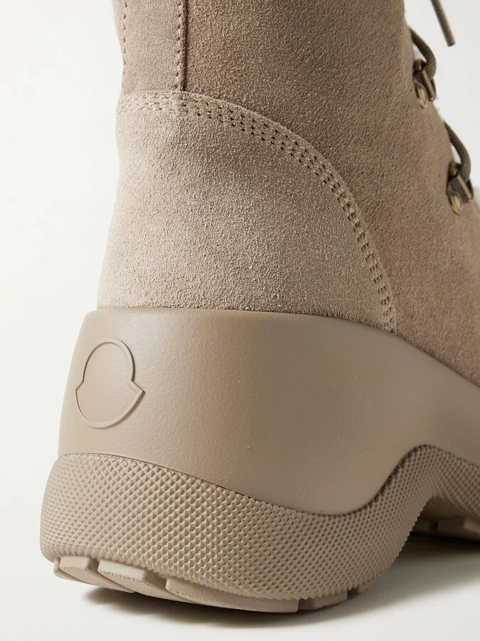 Moncler - Resile Trek Faux Fur-trimmed Suede Ankle Boots - Brown - Image 4