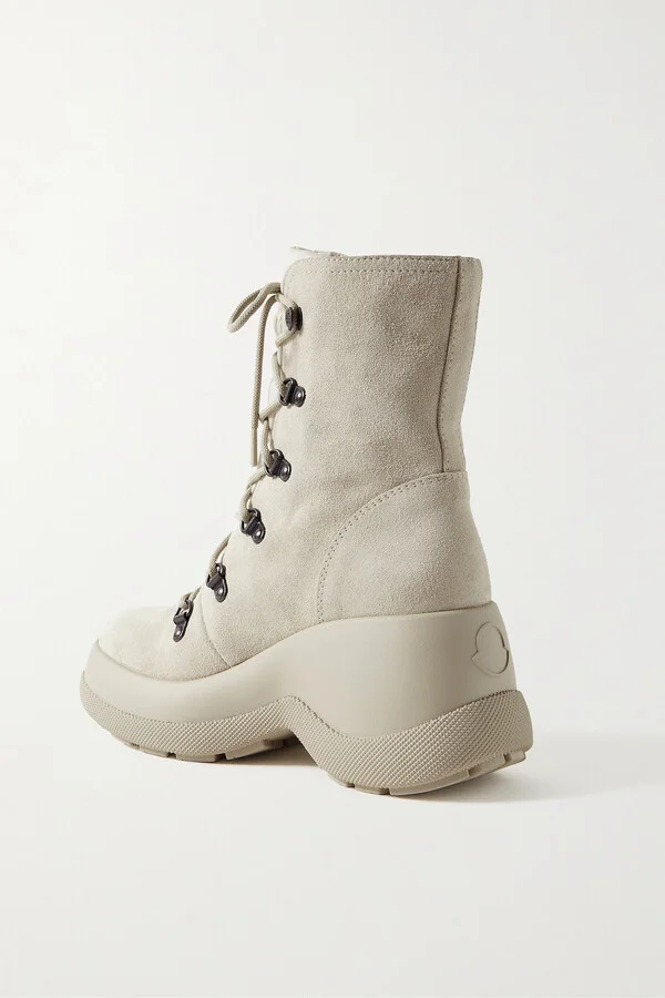 Moncler - Resile Trek Shell-trimmed Suede Ankle Boots - Ecru - Image 3