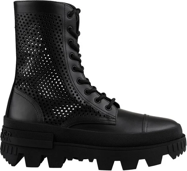 Moncler Round Toe Lace-Up Boots