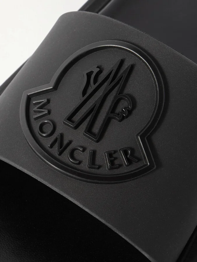 Moncler - Slyder Appliquéd Rubber Slides - Black - Image 4