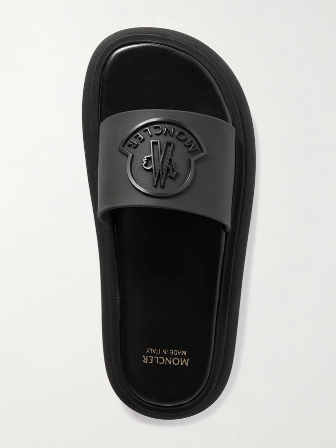 Moncler - Slyder Appliquéd Rubber Slides - Black - Image 5