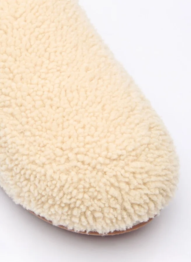 Moncler Snug Shearling Flats - Woman Slip Ons Cream Eu - 41 - Image 2