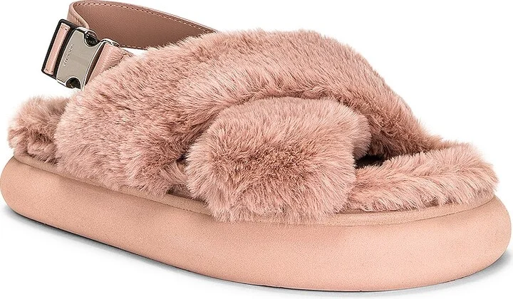 Moncler Solarisse Fur Sandal in Pink - Image 2