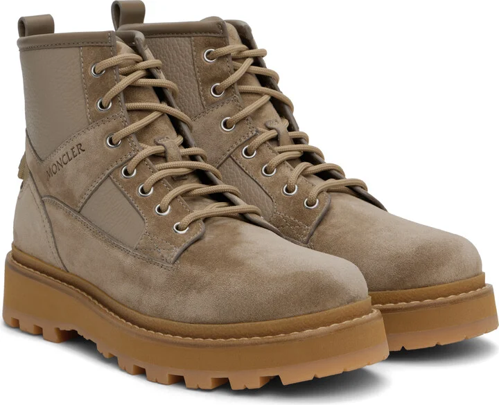 Moncler Taupe Peka Camp Hiking Boots - Image 4