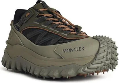 Moncler 'Trailgrip Gtx' Green Leather Blend Sneakers - Image 2
