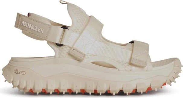 Moncler 'Trailgrip' Ivory Mesh Sandals