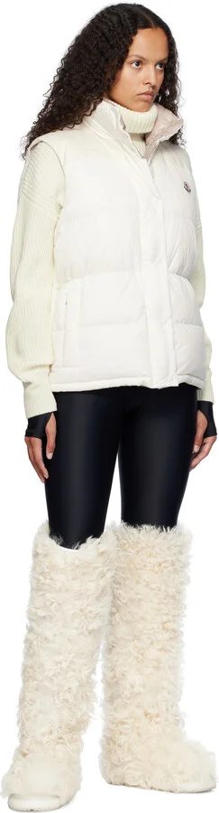 Moncler White Beverly High Shearling Tall Boots - Image 5