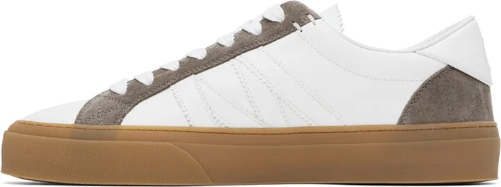 Moncler White & Brown Monaco 2 Sneakers - Image 3
