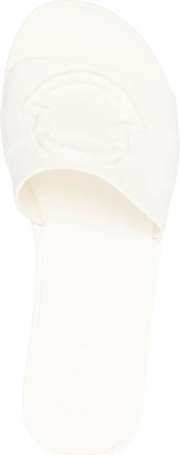 Moncler White Slippers With Appliqué Logo - Image 3
