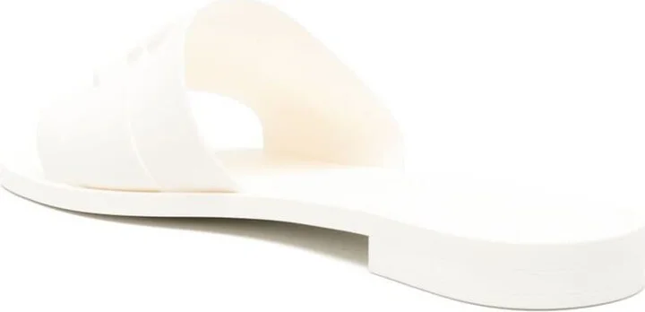 Moncler White Slippers With Appliqué Logo - Image 4