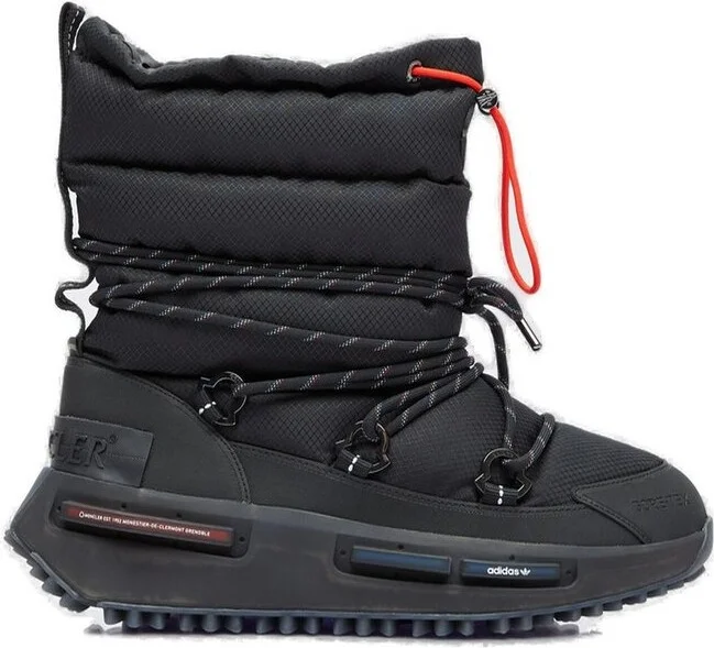 Moncler X Adidas Originals Logo Detailed Ankle Boots