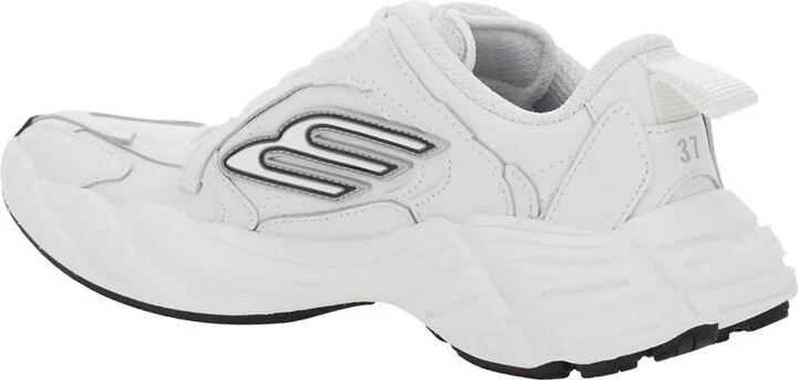 'monday' White Low Top Sneakers With Logo Detail On The Side And Size Patch On The Heel In Leather Woman - Image 3