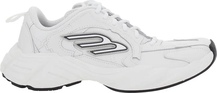 'monday' White Low Top Sneakers With Logo Detail On The Side And Size Patch On The Heel In Leather Woman