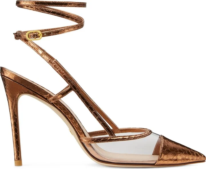 Mondrian Pointed Toe Slingback Pump with Removable Ankle Wrap - Image 3