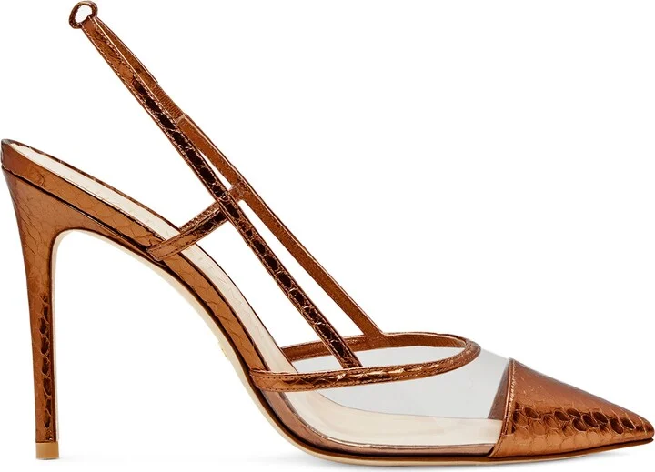 Mondrian Pointed Toe Slingback Pump with Removable Ankle Wrap - Image 6