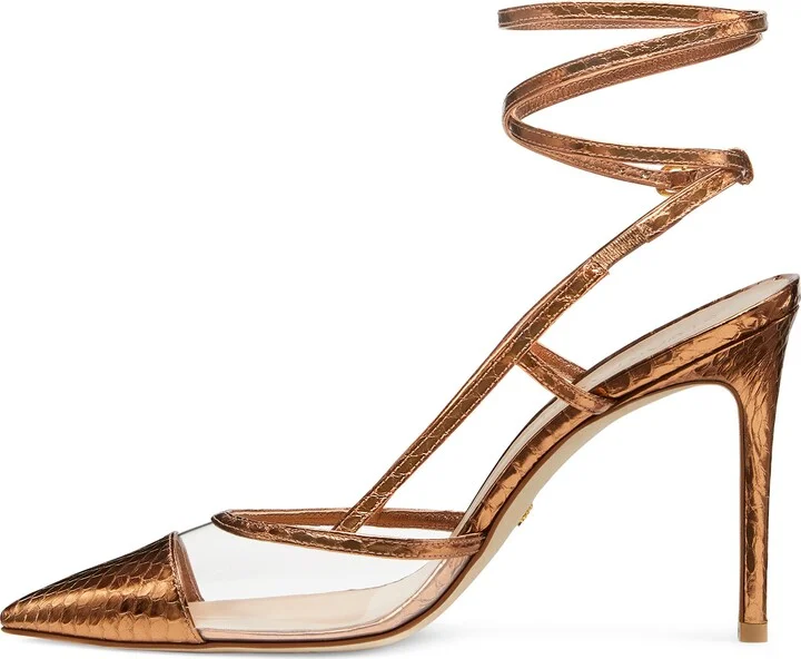 Mondrian Pointed Toe Slingback Pump with Removable Ankle Wrap - Image 7