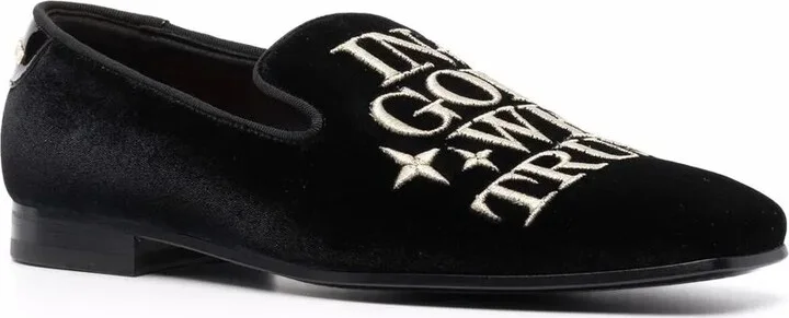 Money-embroidered velvet loafers - Image 2
