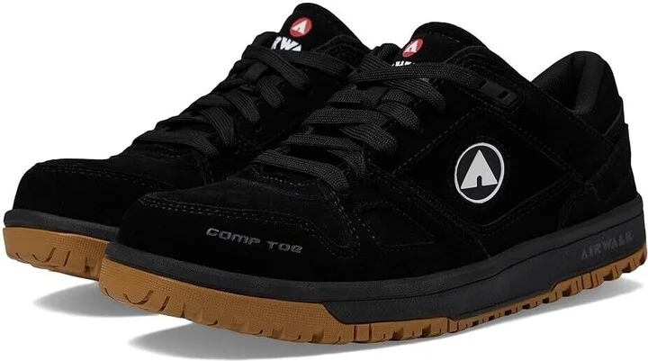 Mongo AW6300 Men's US 7 Black Suede EH Composite Toe Work Shoes KHD1300