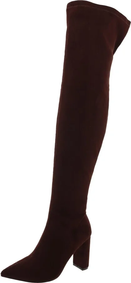 Monia Womens Faux Suede Heels Over-The-Knee Boots
