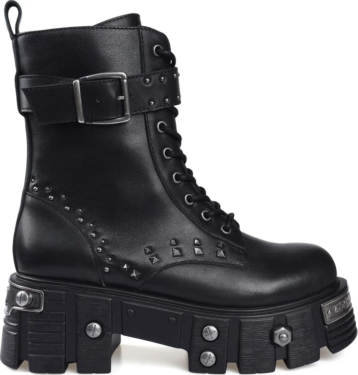 Monik Stud Lug Sole Combat Boot - Image 3