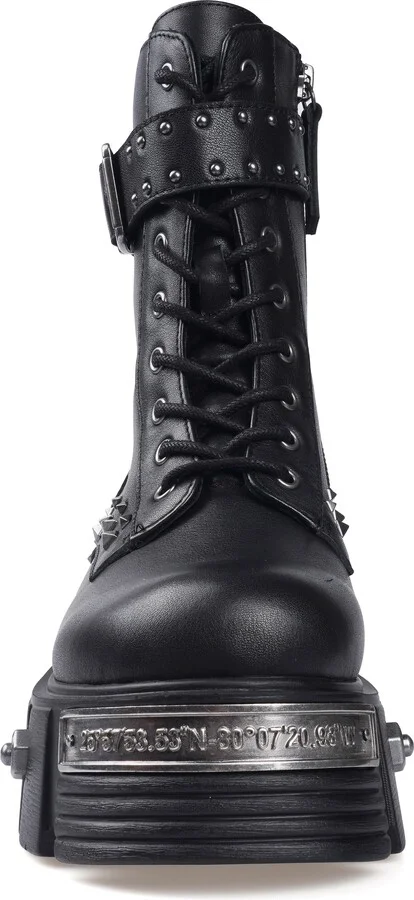 Monik Stud Lug Sole Combat Boot - Image 4