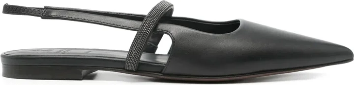 Monili-chain ballerina shoes