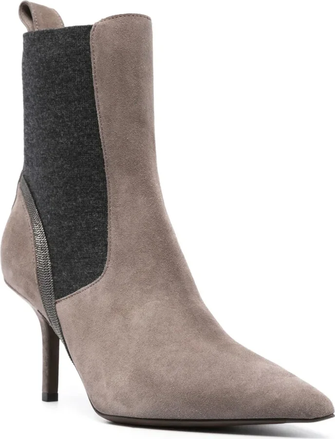Monili chain-detail leather 85mm boots - Image 2