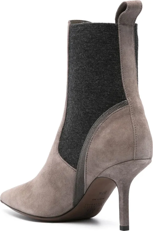 Monili chain-detail leather 85mm boots - Image 3