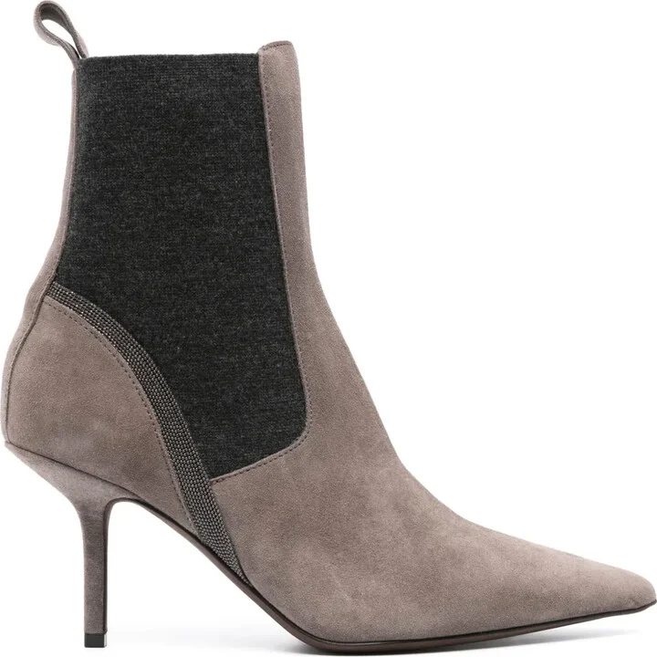 Monili chain-detail leather 85mm boots