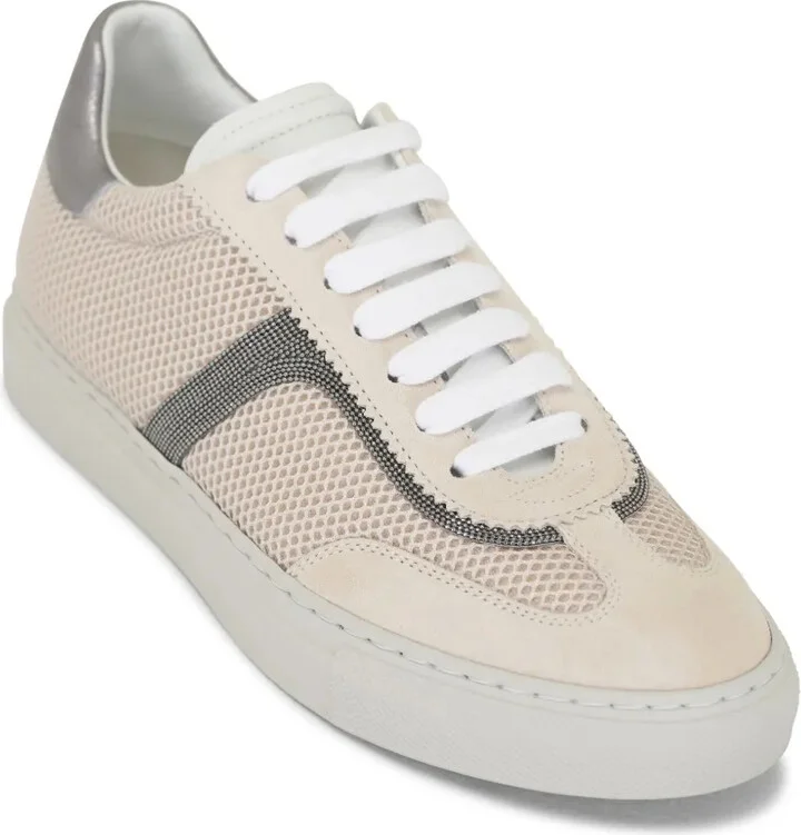 Monili chain-detail leather sneakers - Image 2
