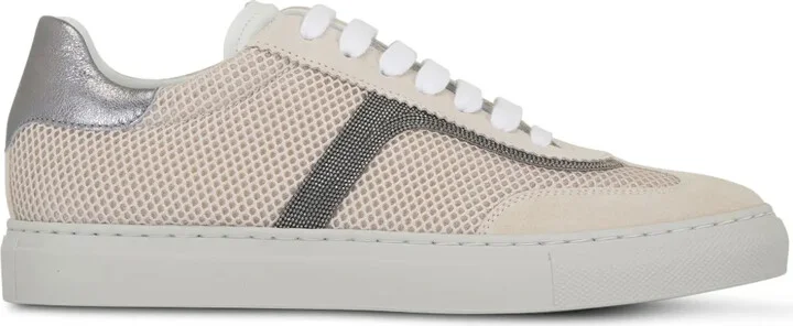 Monili chain-detail leather sneakers
