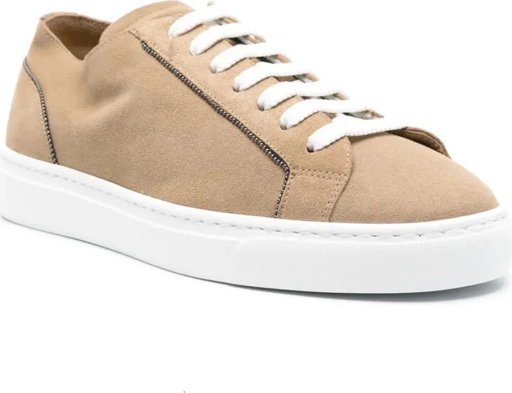 Monili chain-detail suede sneakers - Image 2