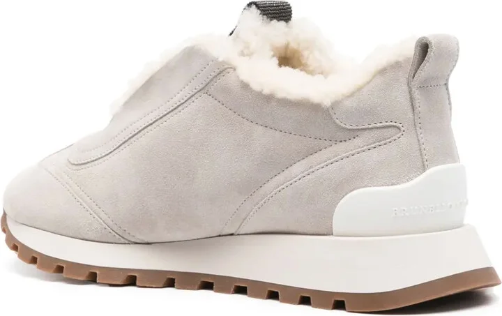 Monili chain-detail suede sneakers - Image 3
