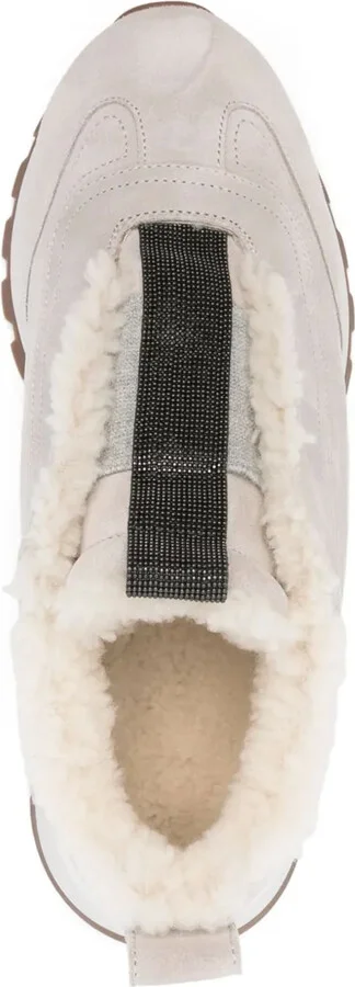 Monili chain-detail suede sneakers - Image 4