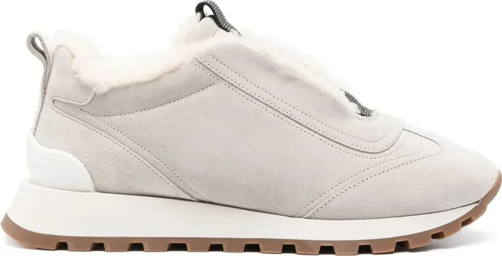 Monili chain-detail suede sneakers