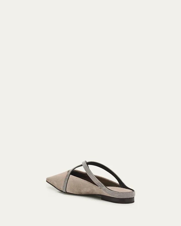 Monili Crisscross Suede Mule Flats - Image 7