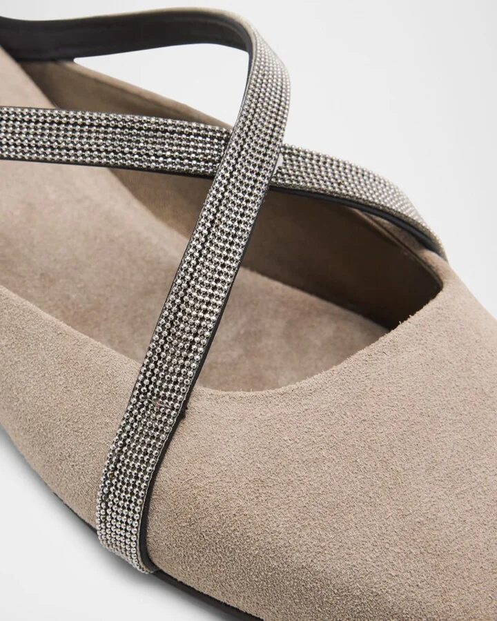 Monili Crisscross Suede Mule Flats - Image 3