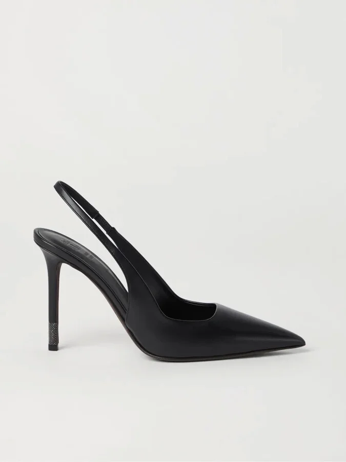 Monili-Detail Leather Slingback Pumps - Image 2