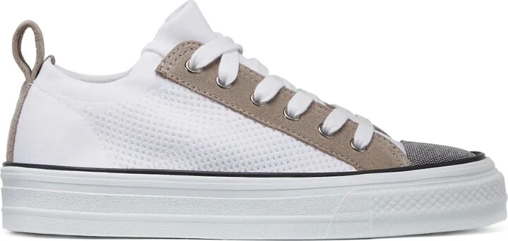 Monili-detail panelled sneakers