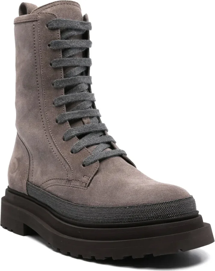 Monili-detail suede boots - Image 2