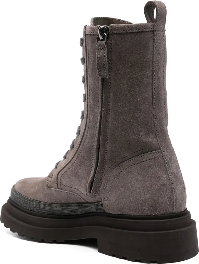 Monili-detail suede boots - Image 3