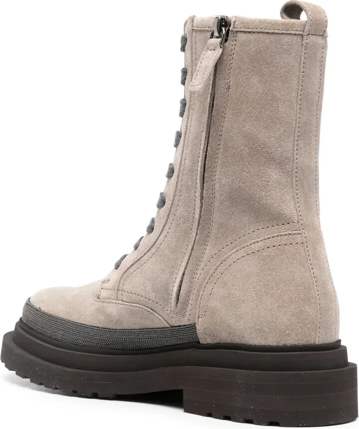 Monili-detail suede boots - Image 3