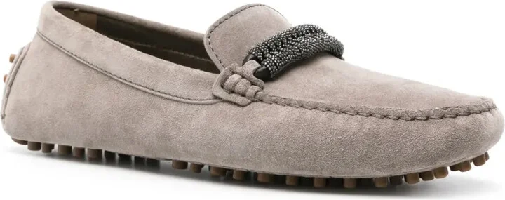 Monili-detail suede loafers - Image 2