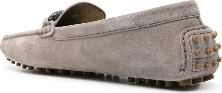 Monili-detail suede loafers - Image 3
